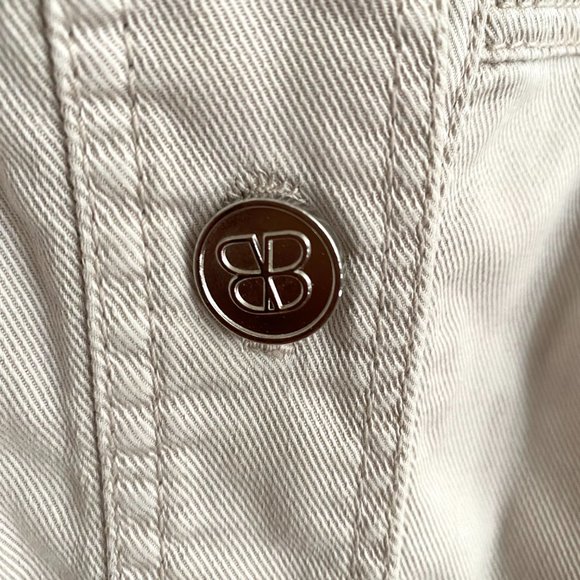 Beige Designer Jean Jacket - Picture 3 of 10